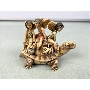 Harmony Ball The Good Faerie Pettle Faerie's on Turtle Marble Resin Box Figurine